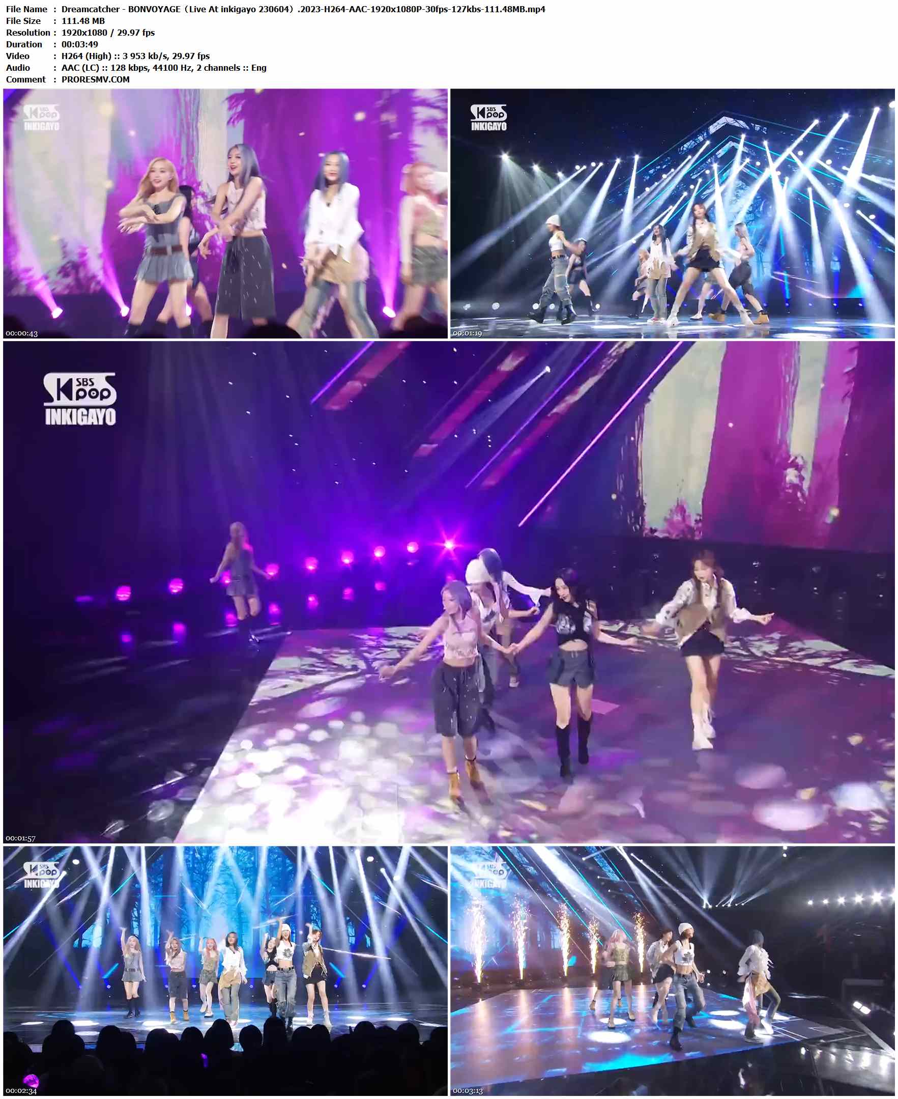 Dreamcatcher - BONVOYAGE（Live At inkigayo 230604）.2023-H264-AAC-1920x1080P-30fps-127kbs-111.48MB官方MV_高清MV